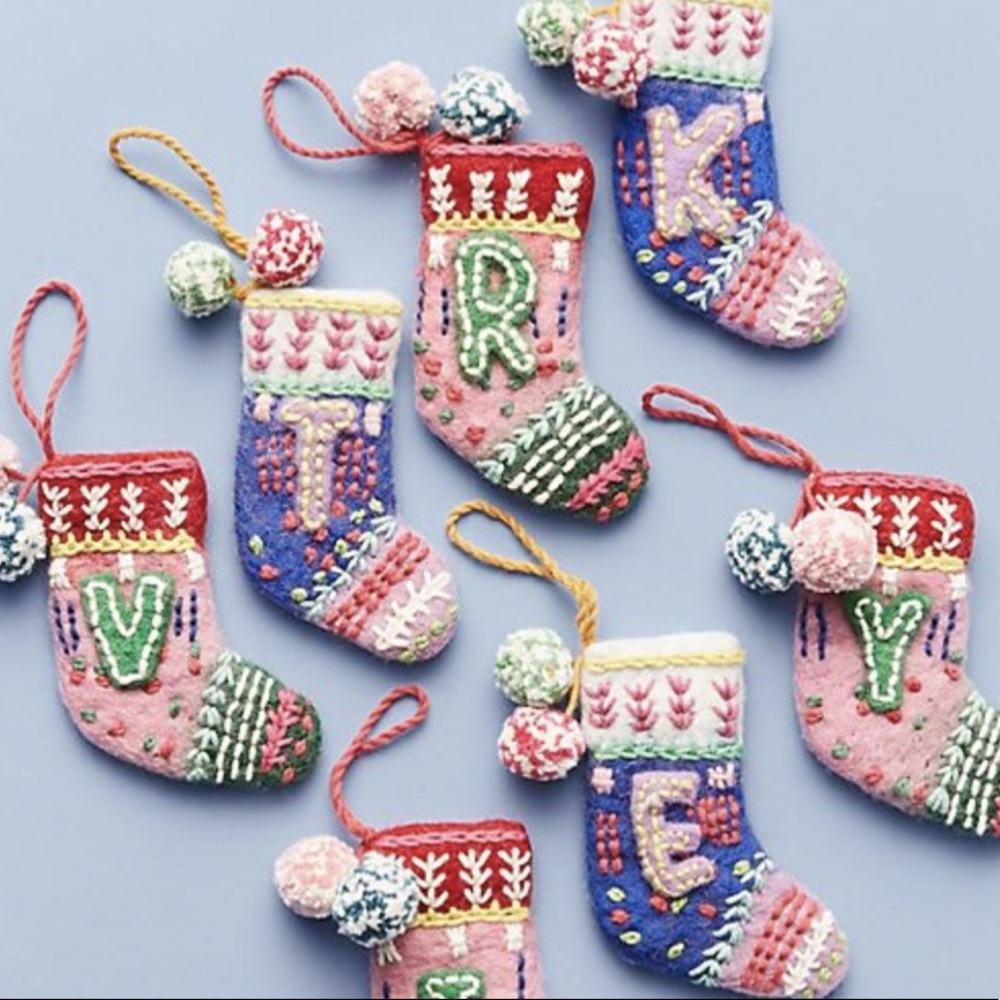 Anthropologie Small Stocking Ornament K
